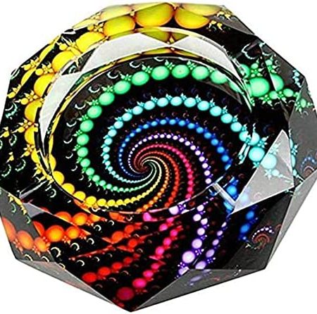 Linkbroad Cigarette Ashtray Ash Holder Case-Creative Crystal Colorful Beads Cigarette Ashtray for Indoor or Outdoor Use Ash Holder for Smokers Desktop Smoking Ash Tray for Home Office Decoration