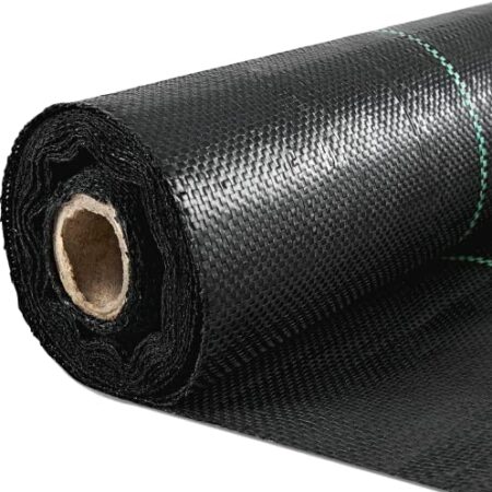 Happybuy 6FT×300FT Weed Barrier Fabric Heavy Duty 1.5OZ, Woven Weed Control High Permeability, Geotextile Fabric for Underlayment, Polyethylene Ground Cover