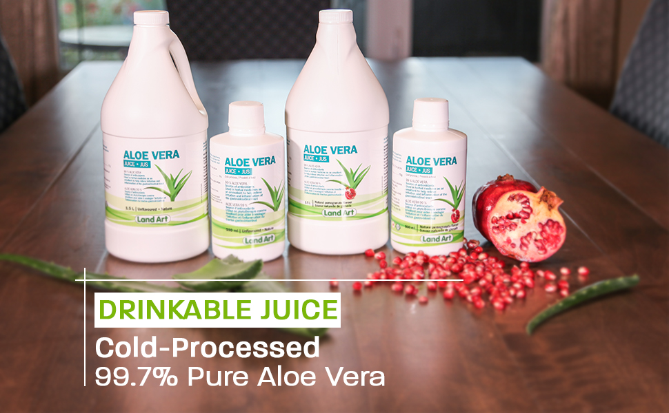 Aloe Vera Drinkable Juice Cold-Processed 99.7% Pure Liquid Natural Supplement 